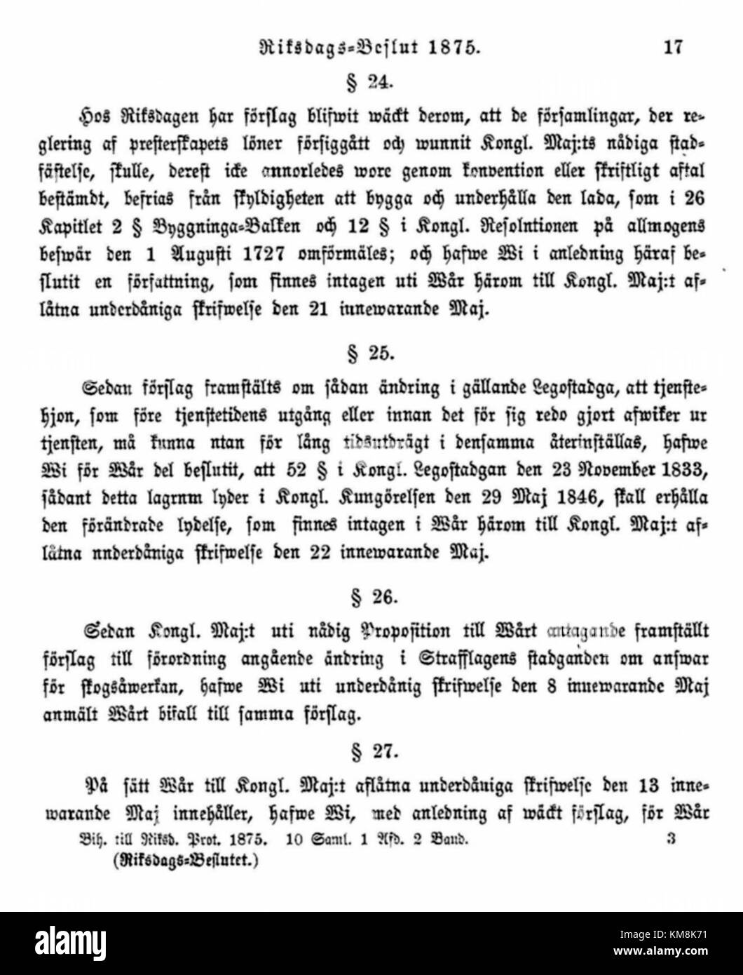 Die Resolution 26 aus dem Jahr 1875 bezieht sich auf einen Beschluss, der in diesem Jahr gefasst wurde. Spezifische Details zum Inhalt dieser Lösung werden nicht angegeben. Stockfoto