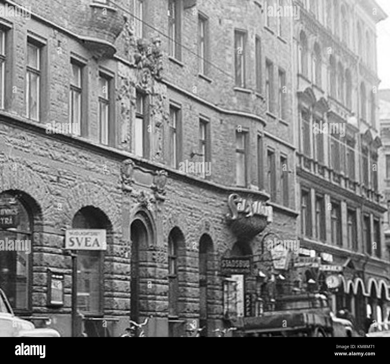 Sibyllans Kaffe, ein schwedischer cafÃ, der 1961 gegründet wurde, wurde bekannt für sein traditionelles Kaffeehausambiente und schwedisches Gebäck. Es war ein beliebter Ort für Einheimische und bot ein klassisches cafÃ Erlebnis mit Schwerpunkt auf Qualitätskaffee und gemütlicher Atmosphäre. Stockfoto