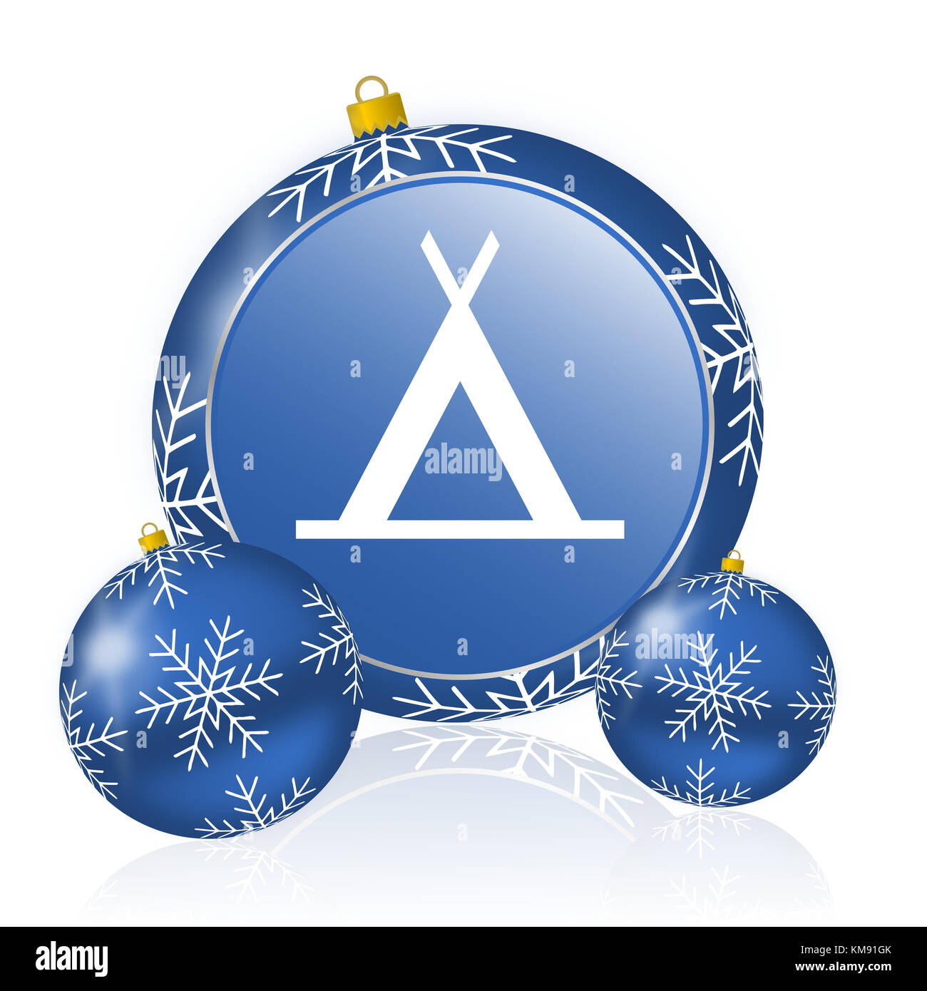 Camp Blue christmas Balls Symbol Stockfoto