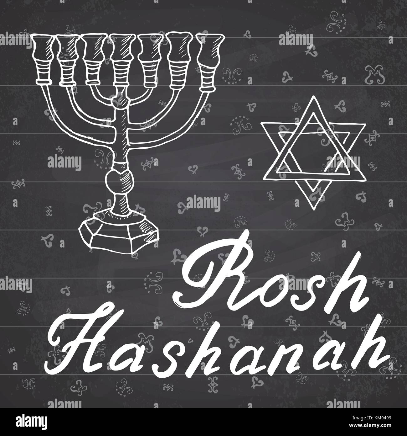 Rosch Haschanah Shana Tova Oder Das Judische Neue Jahr Hand Gezeichnete Skizze Und Schrift Vektor Abbildung Auf Der Schiefertafel Hintergrund Stock Vektorgrafik Alamy