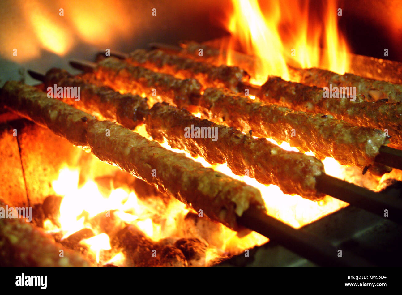 Indische Köfte kofta Kebabs auf Bbq Stockfoto