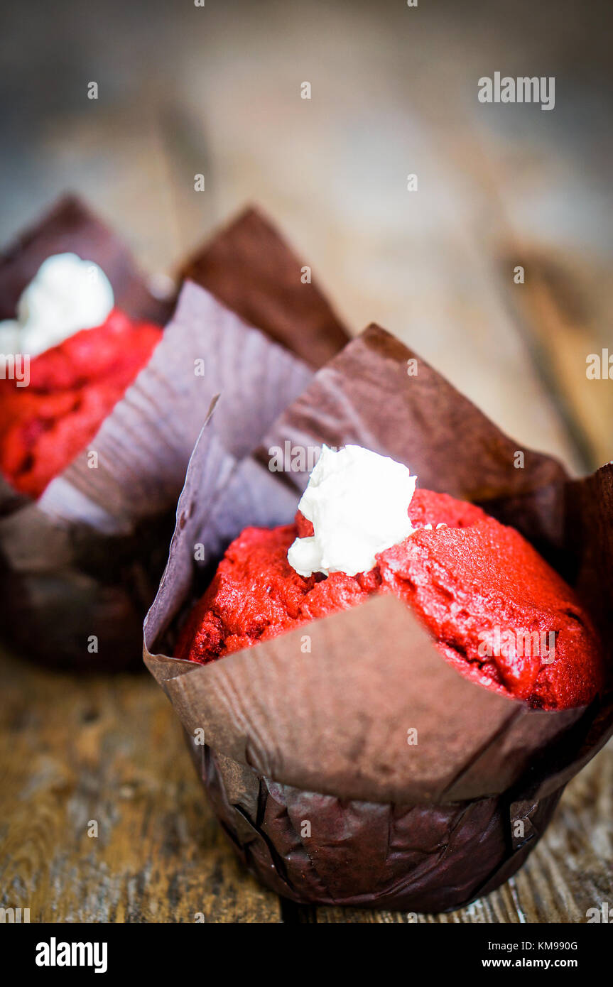 Red velvet Cupcakes Stockfoto