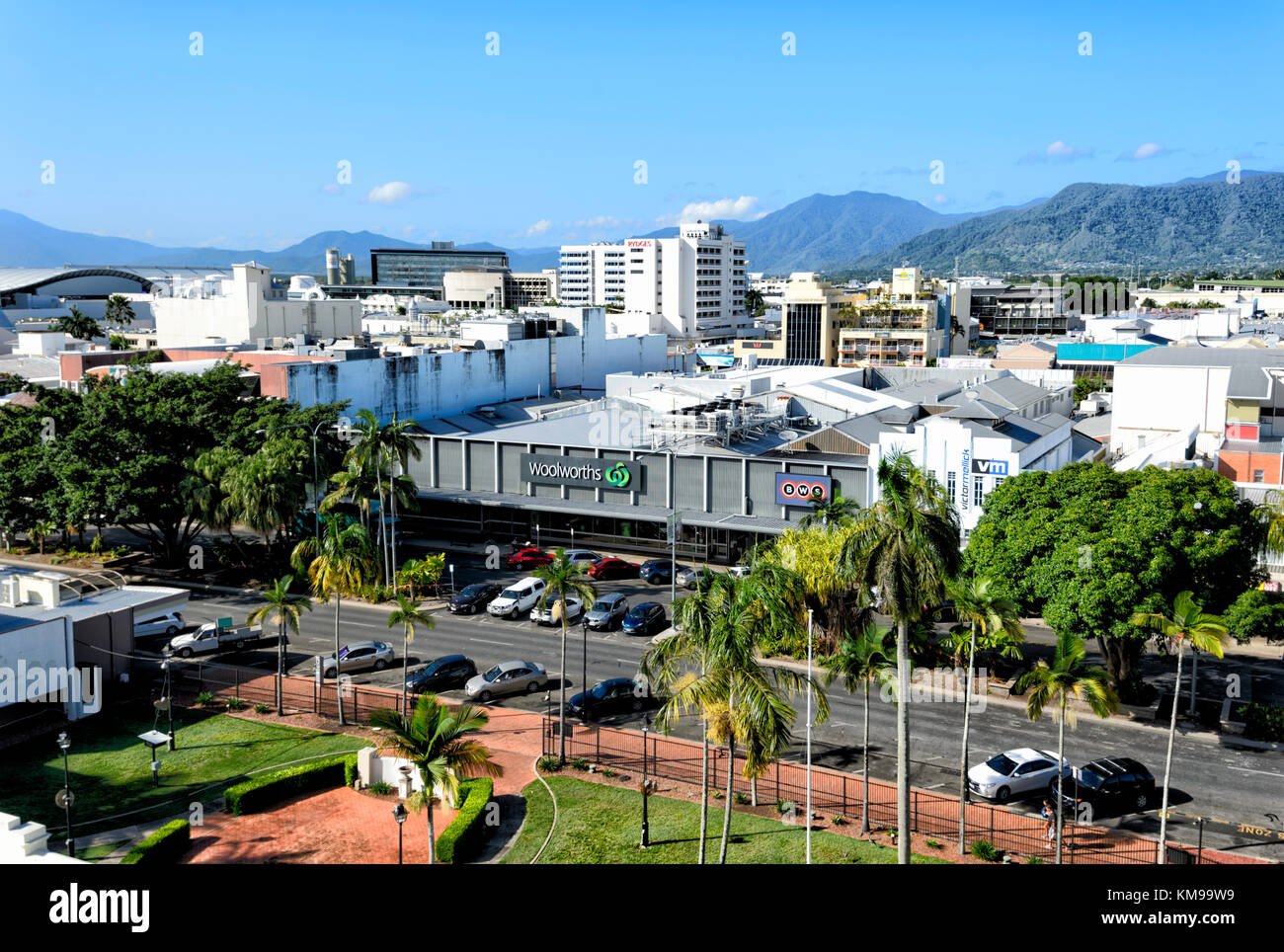 Luftaufnahme von Cairns, Far North Queensland, FNQ, QLD, Australien Stockfoto