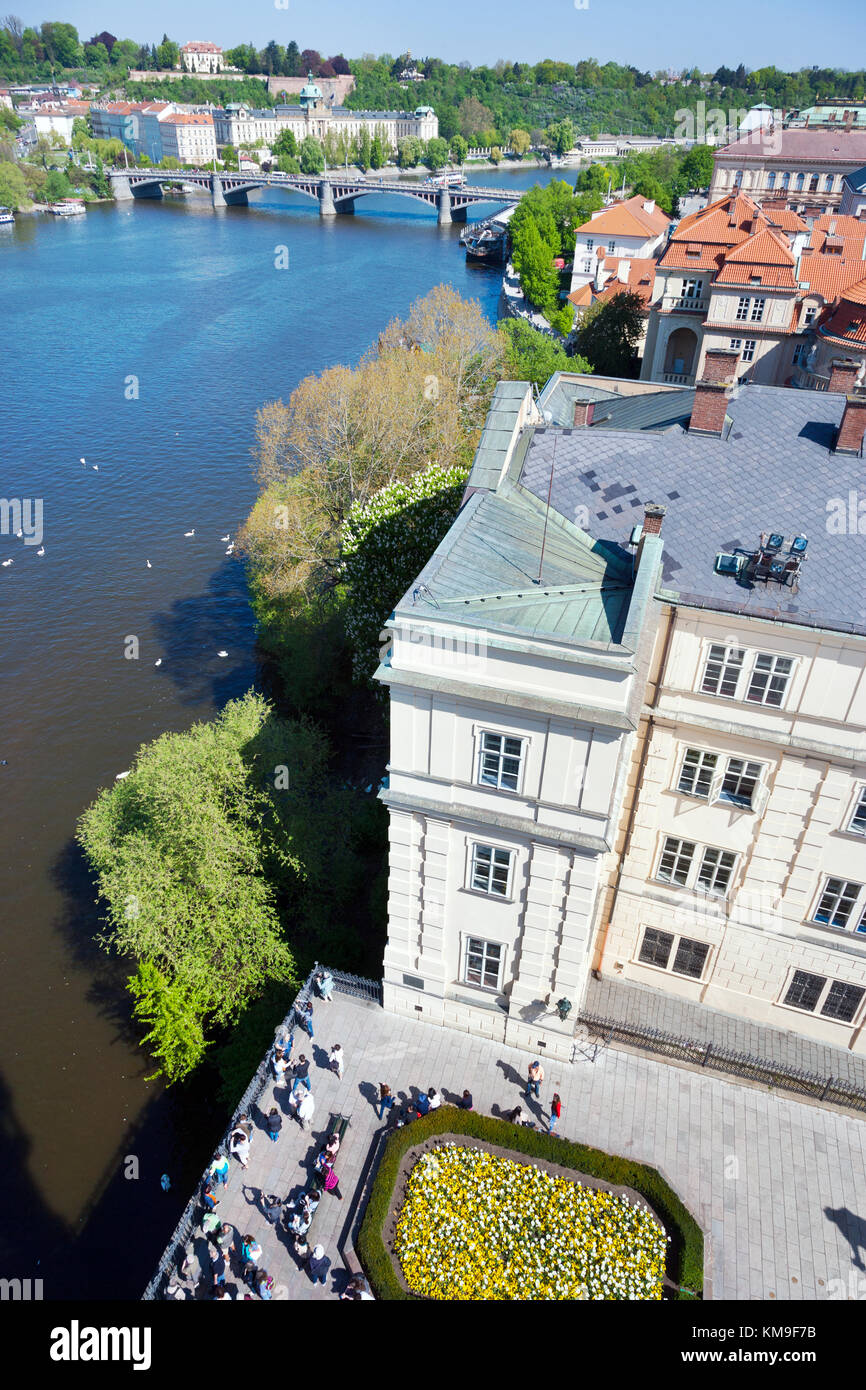 Křizovnické náměstí, řeka Vltava, Staré Město, Praha, Česká republika / Krizovnické Platz, Moldau Fluss, Straka Akademie, Prag, Tschechische republik Stockfoto