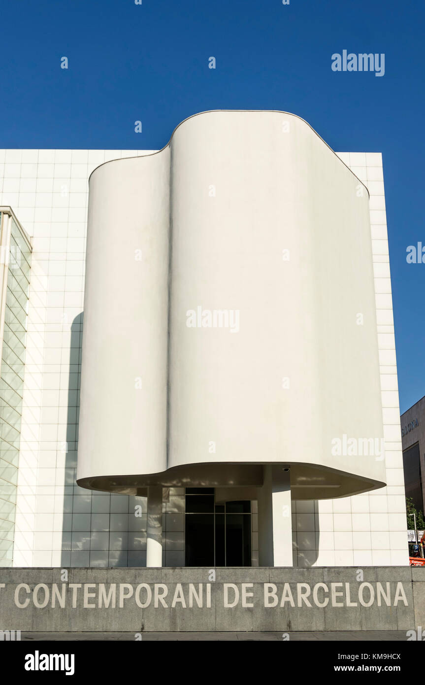 MACBA, Museum für Moderne Kunst von Richard Maier, Barcelona, Catalunia, Spanien, Stockfoto