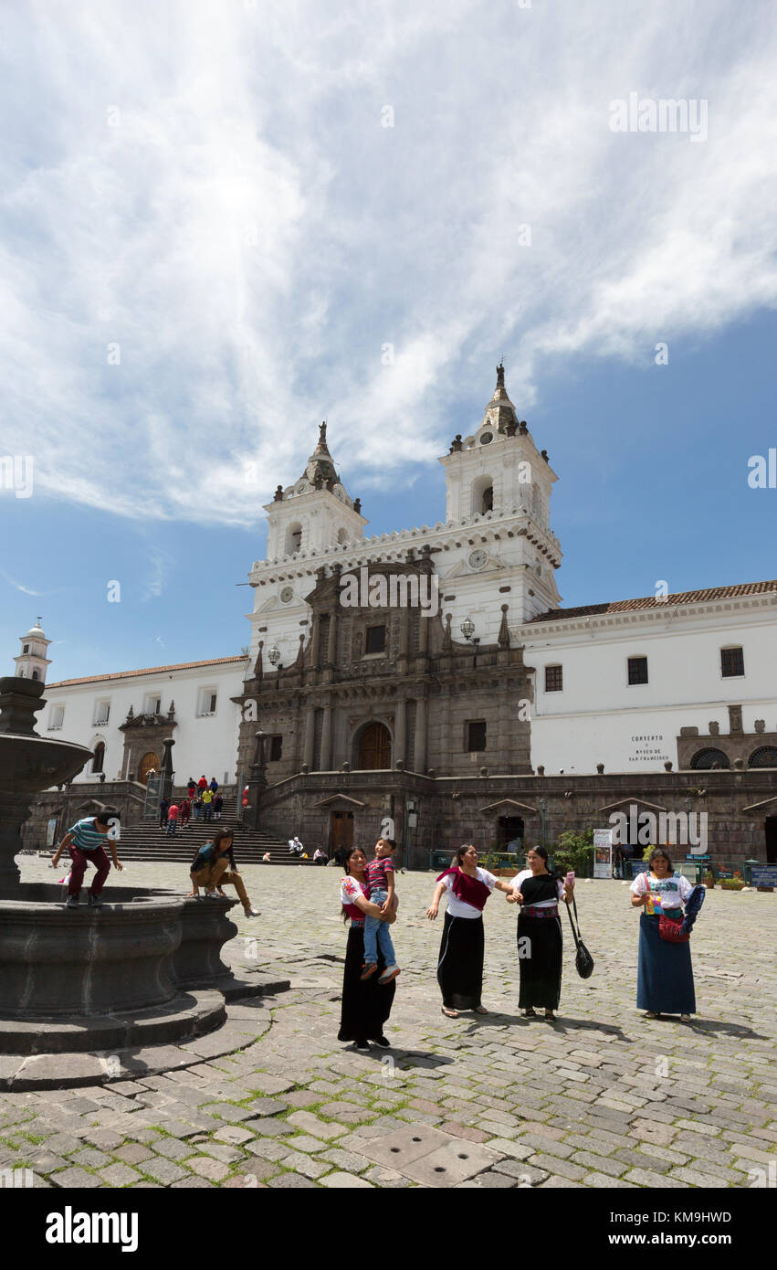 Kirche und Kloster St. Francis, (San Francisco), Plaza de San Francisco, Quito, Ecuador, Südamerika Stockfoto