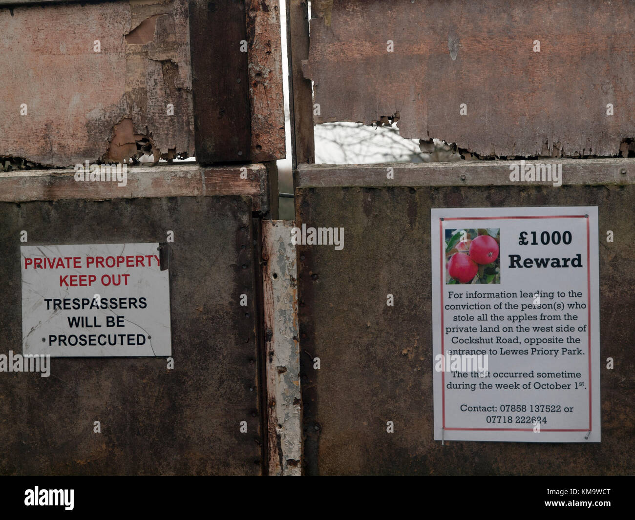 Ländliche Kriminalität in East Sussex Stockfoto