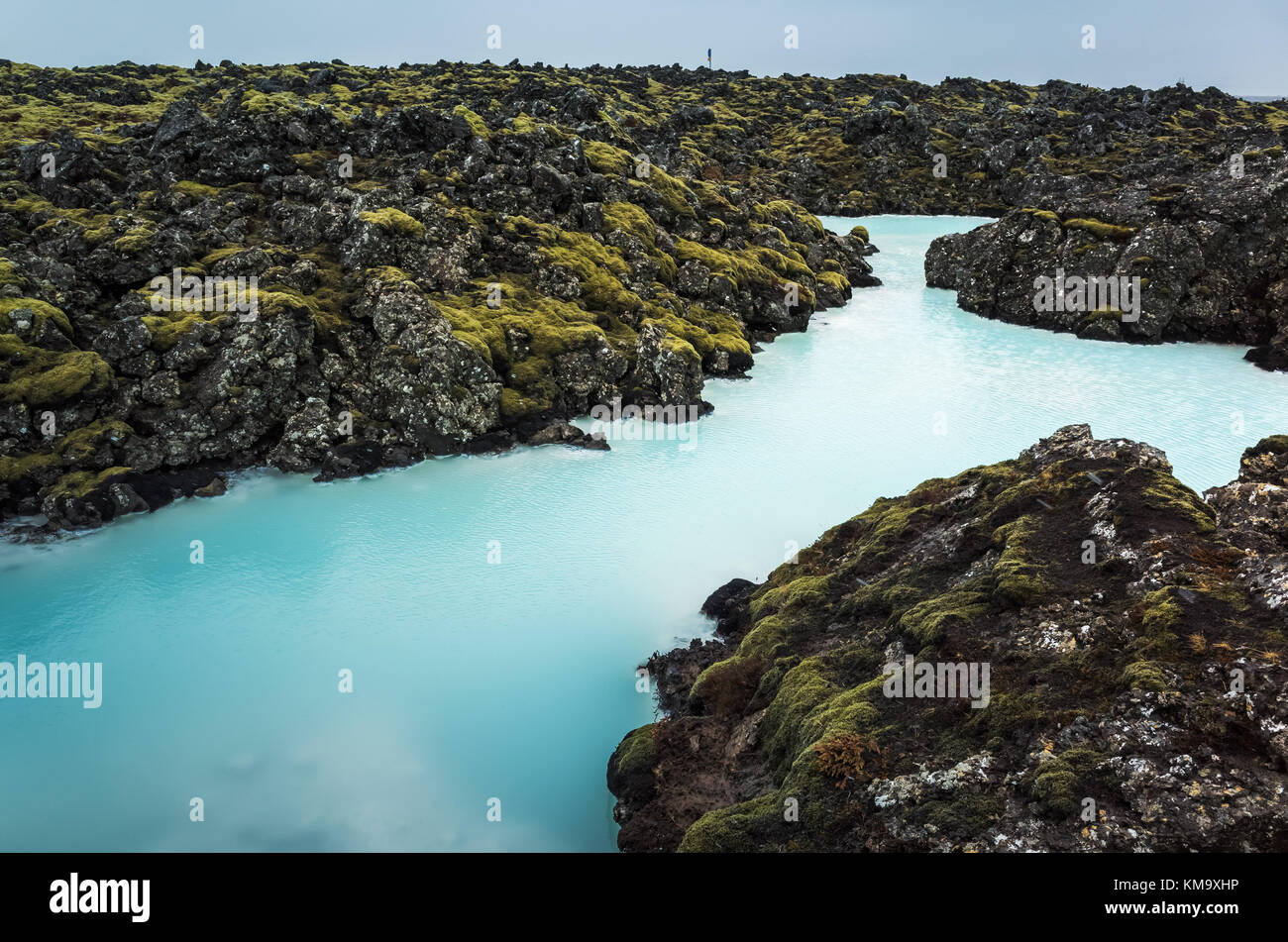 Island, blaue Lagune. Dieser natürlichen geothermischen Spa ist einer der am meisten besuchten touristischen Attraktionen in Island Stockfoto