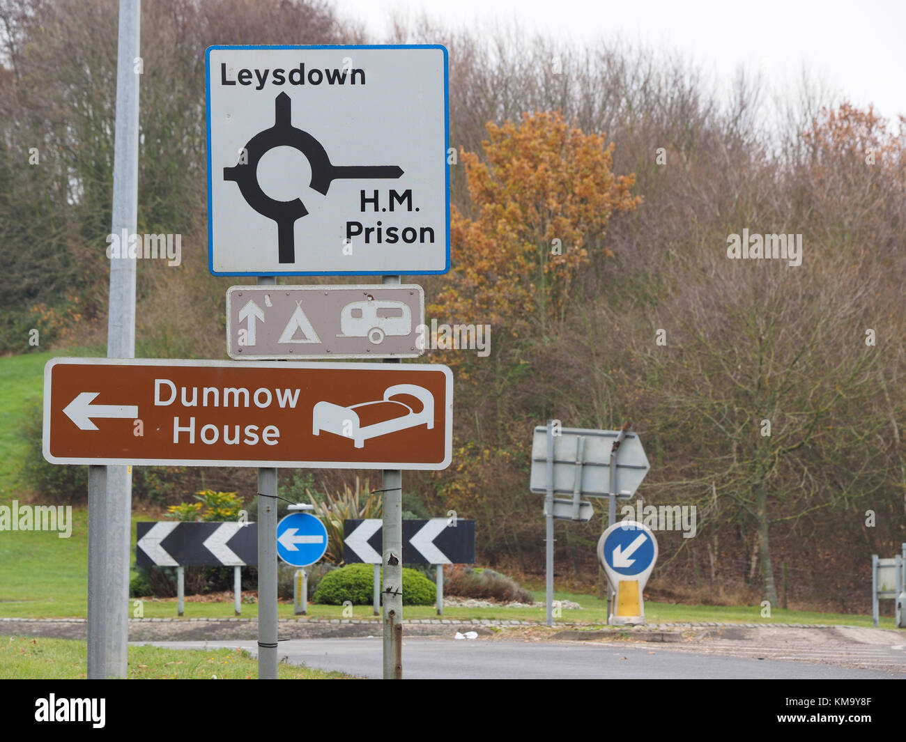 Schild auf der Insel Sheppey Gefängnis Cluster (Elmley, Standford Hill, Swaleside). Stockfoto