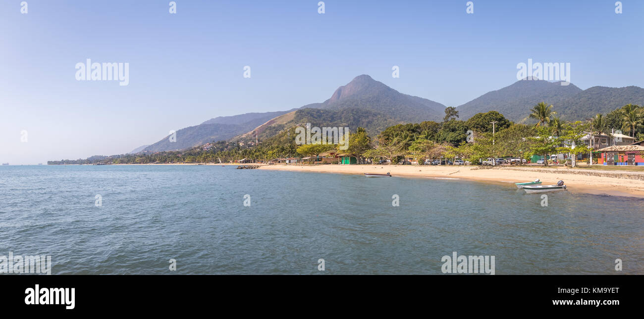 Blick auf Praia do perequê Strand - ilhabela, Sao Paulo, Brasilien Stockfoto