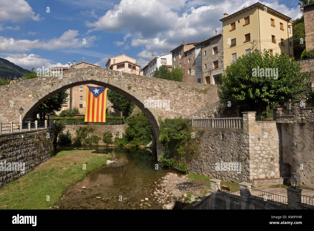Dorf La poble de Lillet, bergueda, Provinz Barcelona, Katalonien, Spanien Stockfoto