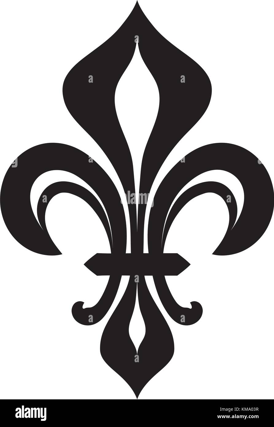 Fleur-de-lys (Flower de luce), Königliche heraldische Lilie. Das Symbol der königlichen Macht und das Emblem der Herrschaft. Stock Vektor