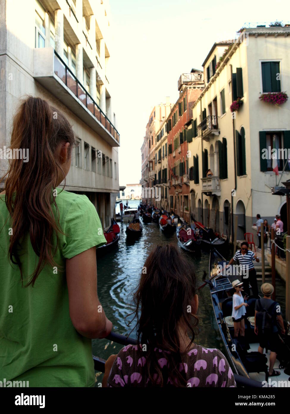 Sightseeing auf einem Familienausflug nach Italien Stockfoto