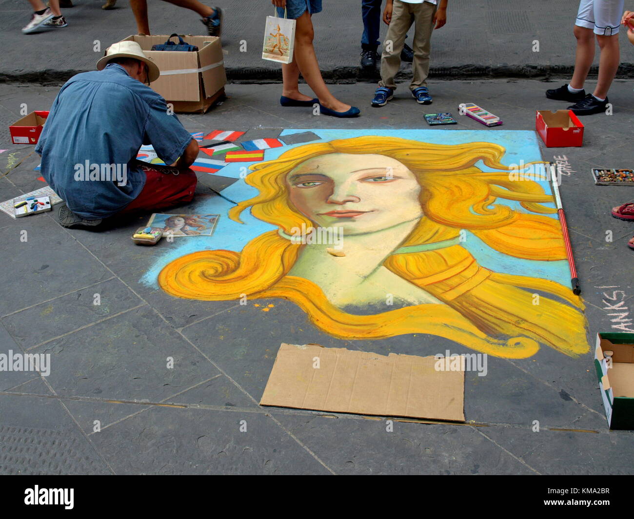 Sightseeing auf einem Familienausflug nach Italien Stockfoto