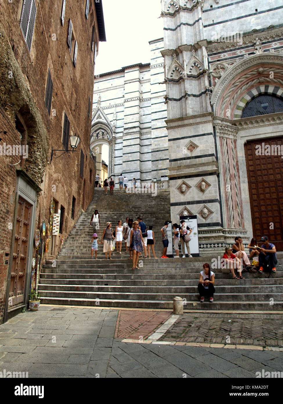 Sightseeing auf einem Familienausflug nach Italien Stockfoto