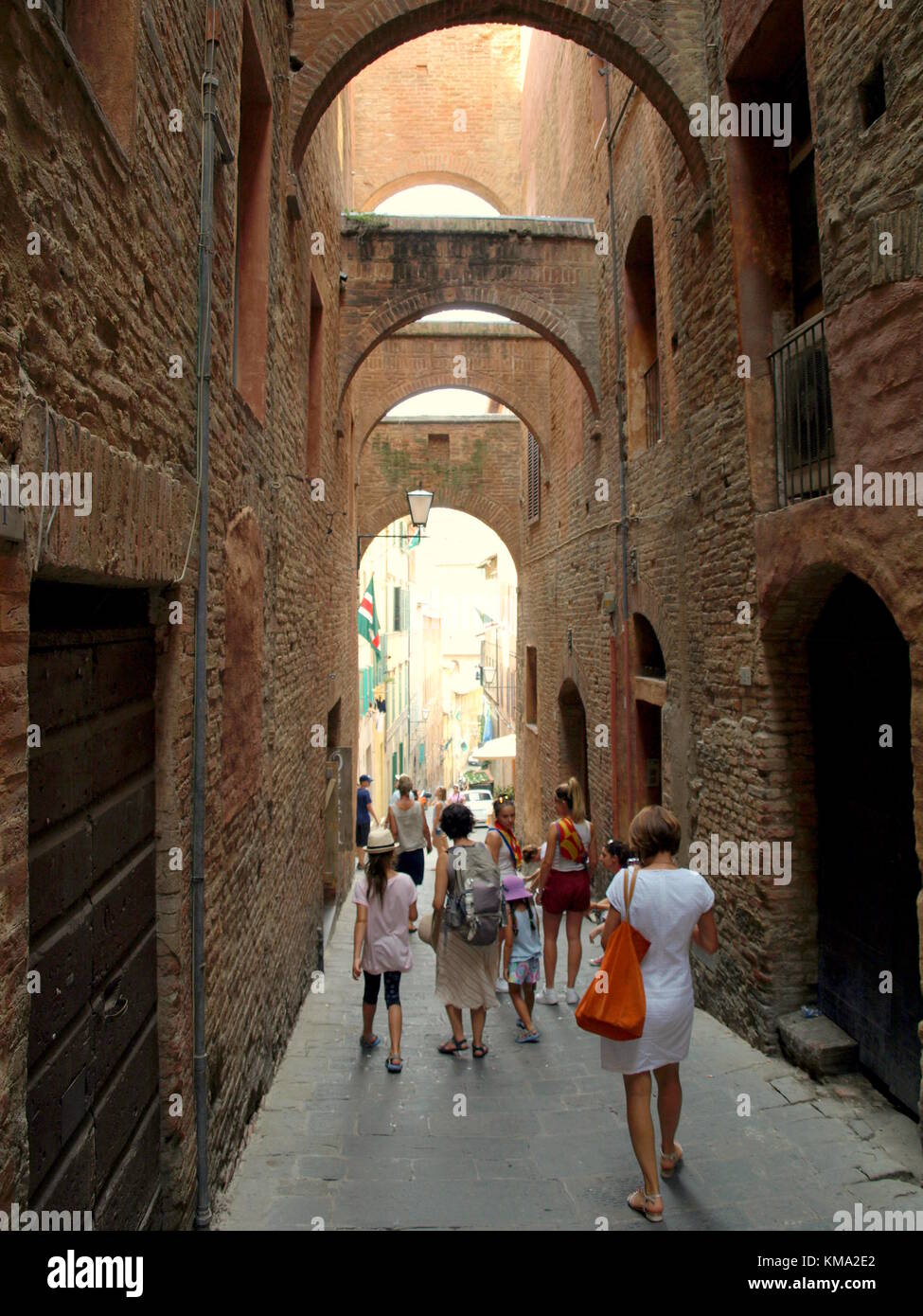 Sightseeing auf einem Familienausflug nach Italien Stockfoto