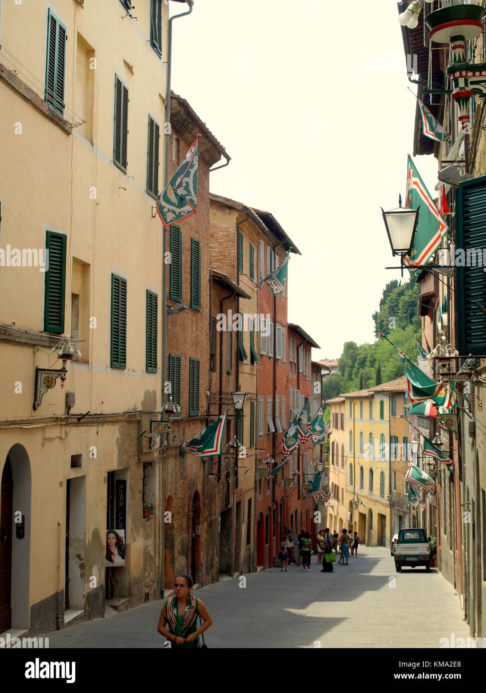 Sightseeing auf einem Familienausflug nach Italien Stockfoto