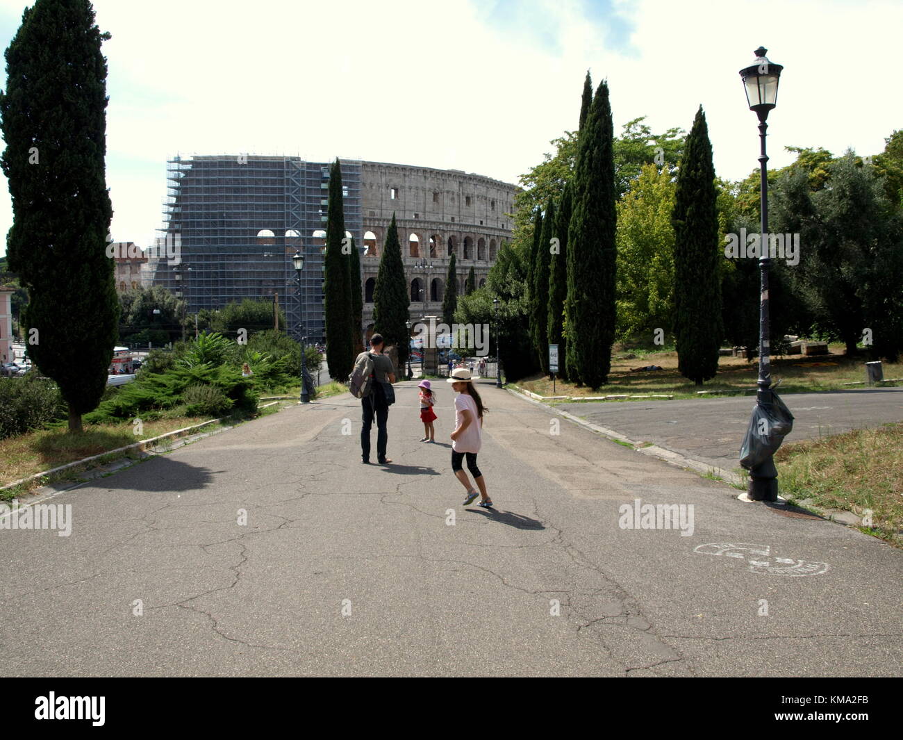 Sightseeing auf einem Familienausflug nach Italien Stockfoto