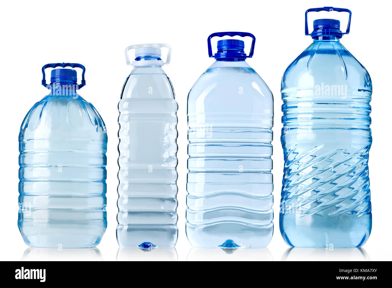 Flaschen Wasser isoliert auf die Weiße Stockfoto