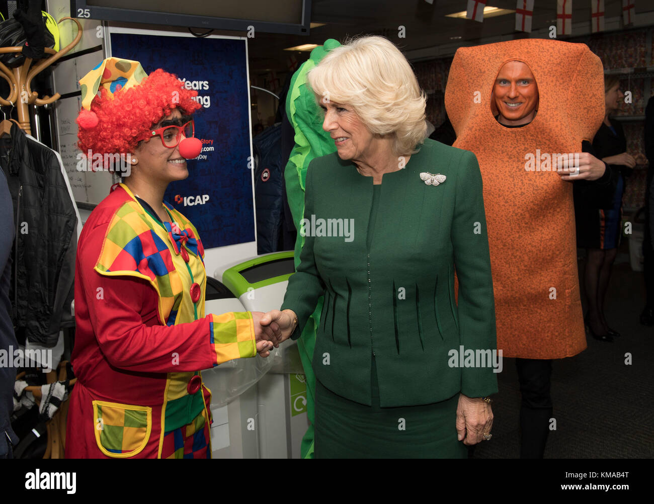 Die Herzogin von Cornwall visits ICAP während der jährlichen Charity Tag der Broker in London. Stockfoto