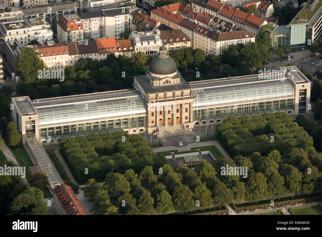 Luftaufnahme der Bayerischen Staatskanzlei, München, Bayern, Deutschland Stockfoto