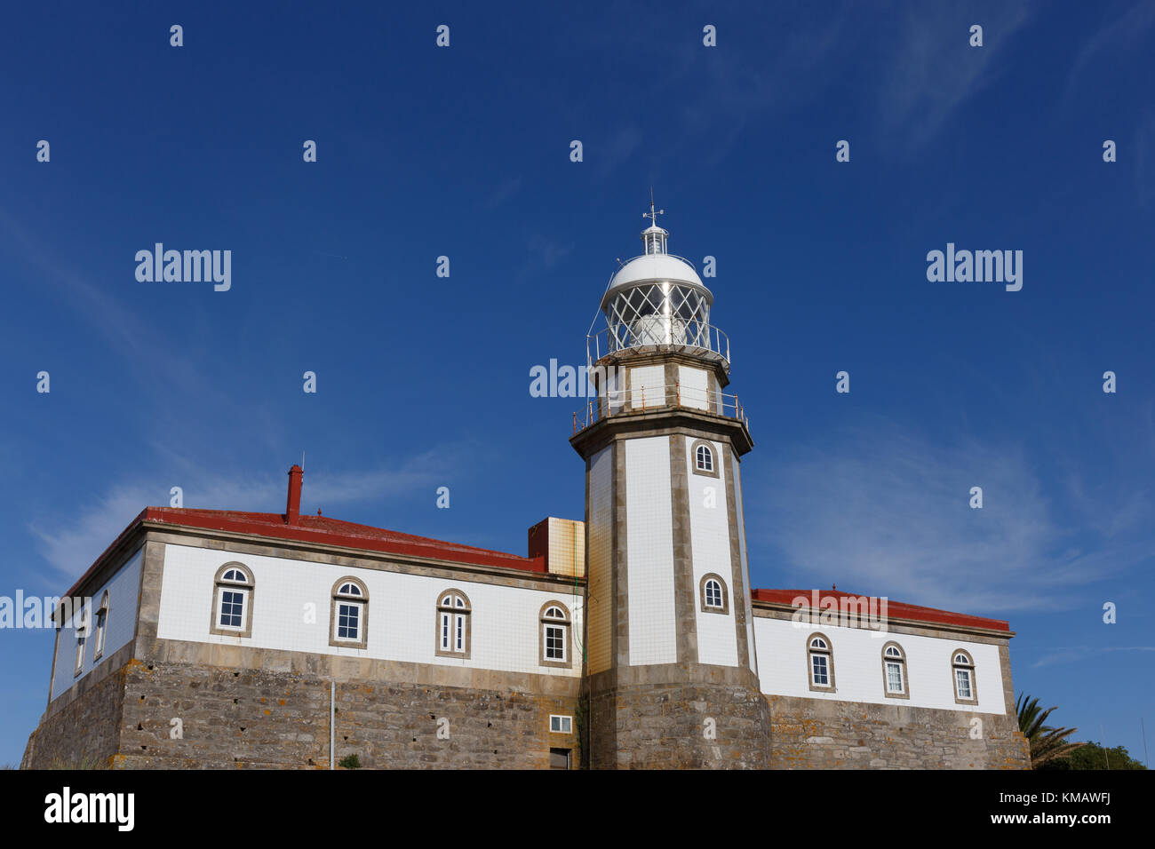 Ons Island Lighthouse, Atlantic Islands National Park, Pontevedra, Galicien, Spanien Stockfoto