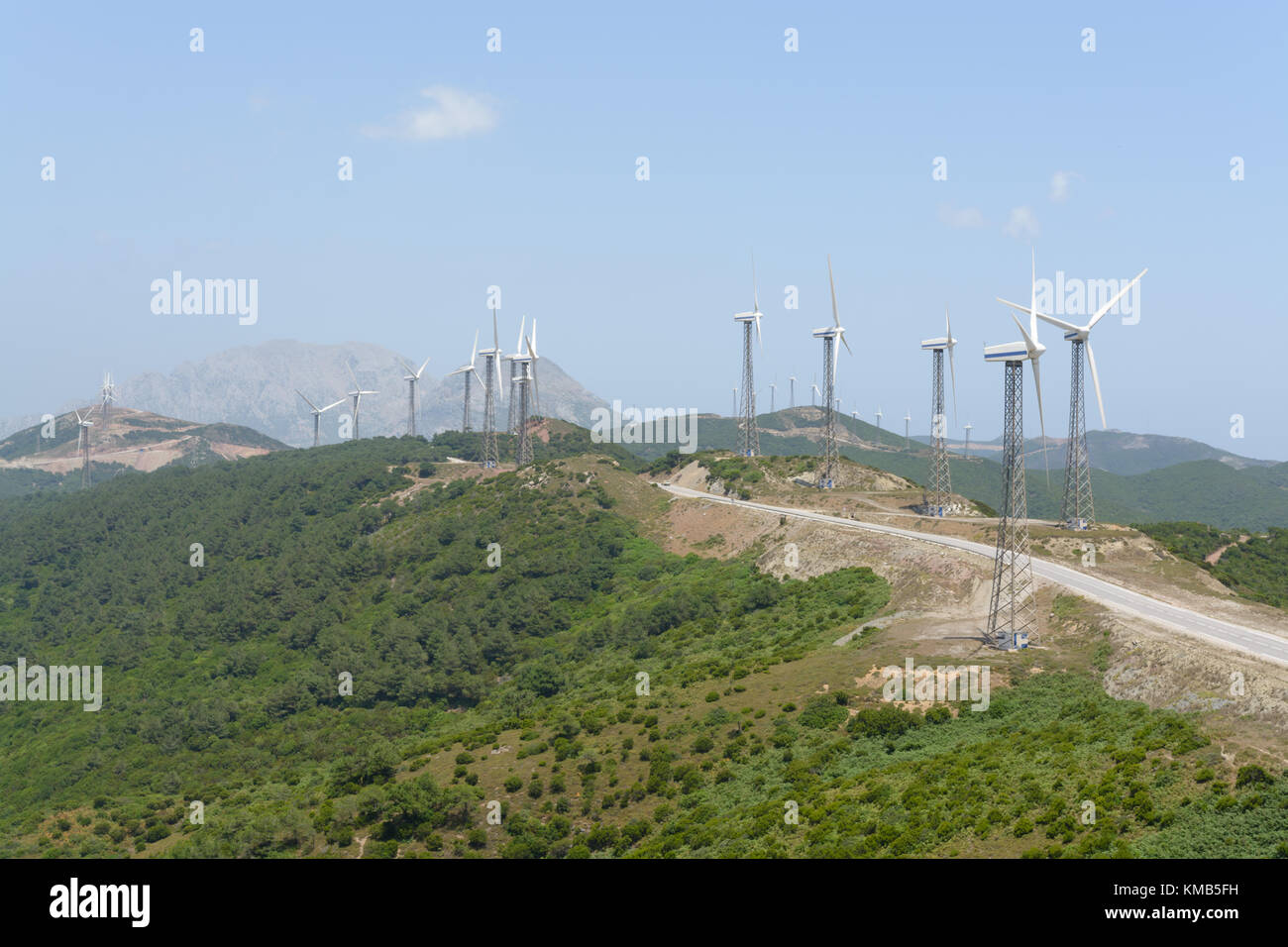 Windpark Landschaft in Marokko Stockfoto