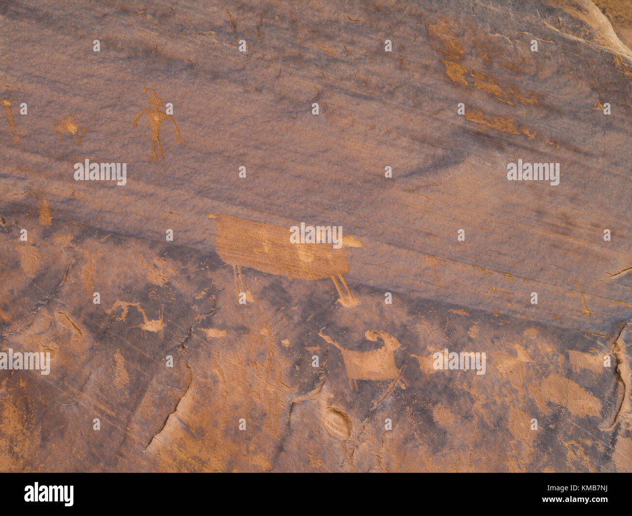 Bild eines Petroglyph, anasazi rock Kunst, in der die remote Comb Ridge gefunden, San Juan County, Utah. Stockfoto