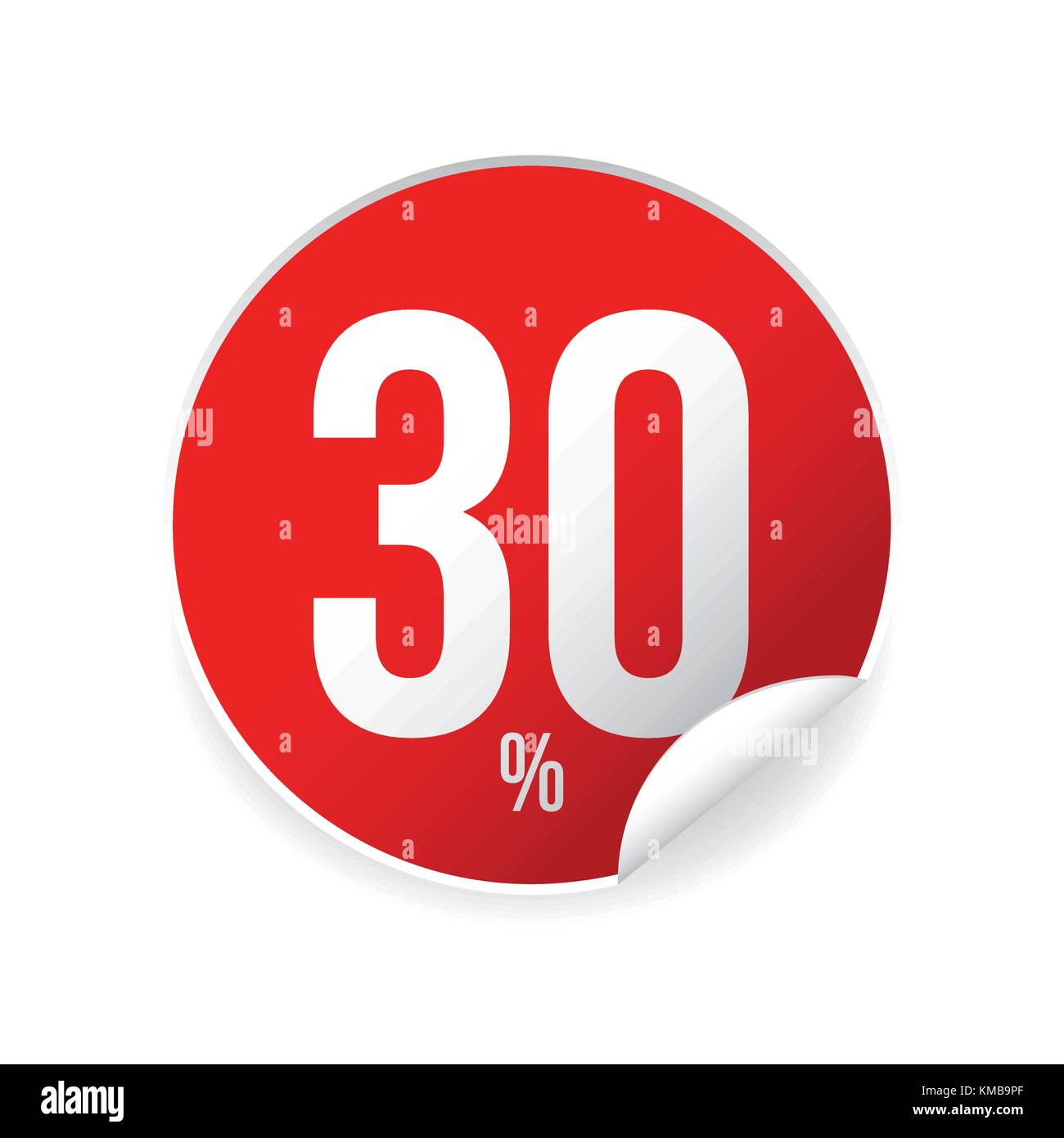Dreißig Prozent Verkauf Aufkleber rot Stock Vektor