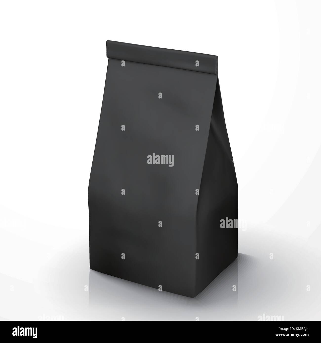 Kaffeebohne Paket Mockup, schwarze Folie Paket in 3D-Grafik für Design verwendet Stock Vektor