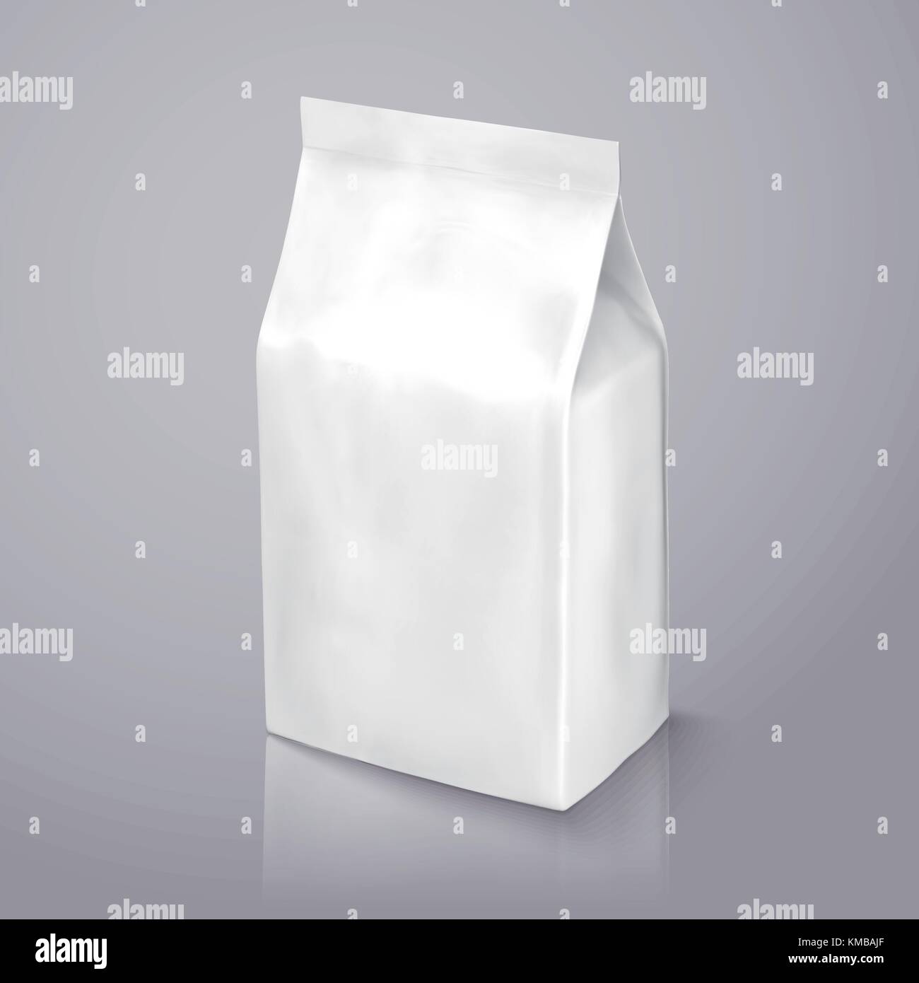 Kaffeebohne Paket Mockup, Pearl White foil Paket in 3D-Grafik für Design verwendet Stock Vektor