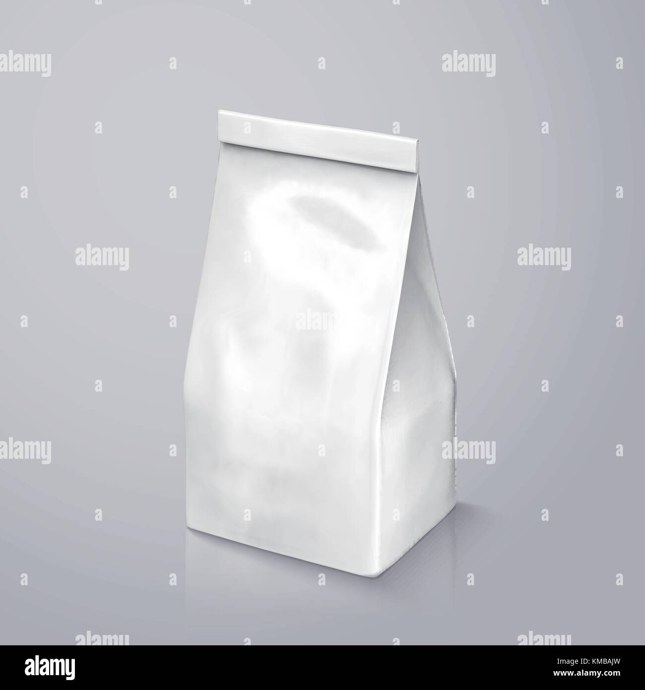 Kaffeebohne Paket Mockup, Pearl White foil Paket in 3D-Grafik für Design verwendet Stock Vektor