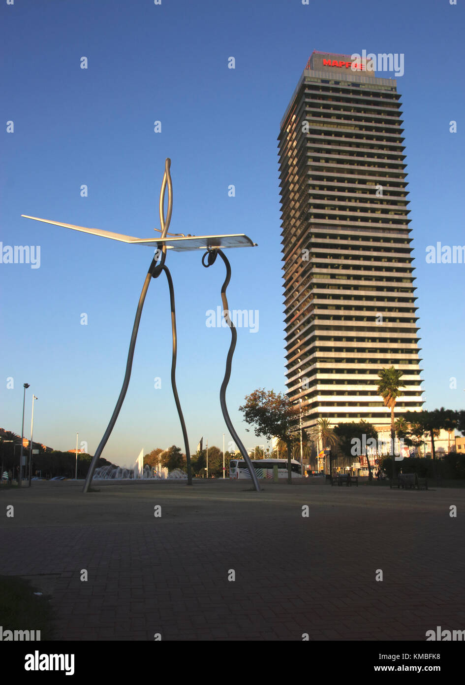 Skulptur von David ich goliat Parc de les Cascades Vila Olimpica Barcelona Stockfoto