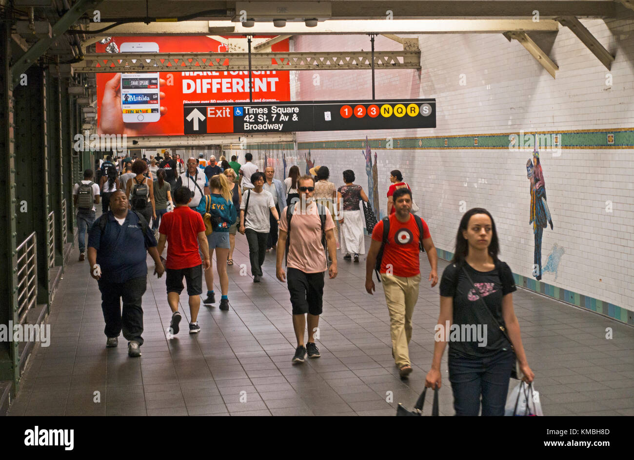 NYC U-Bahn Stationen in Manhattan Stockfoto