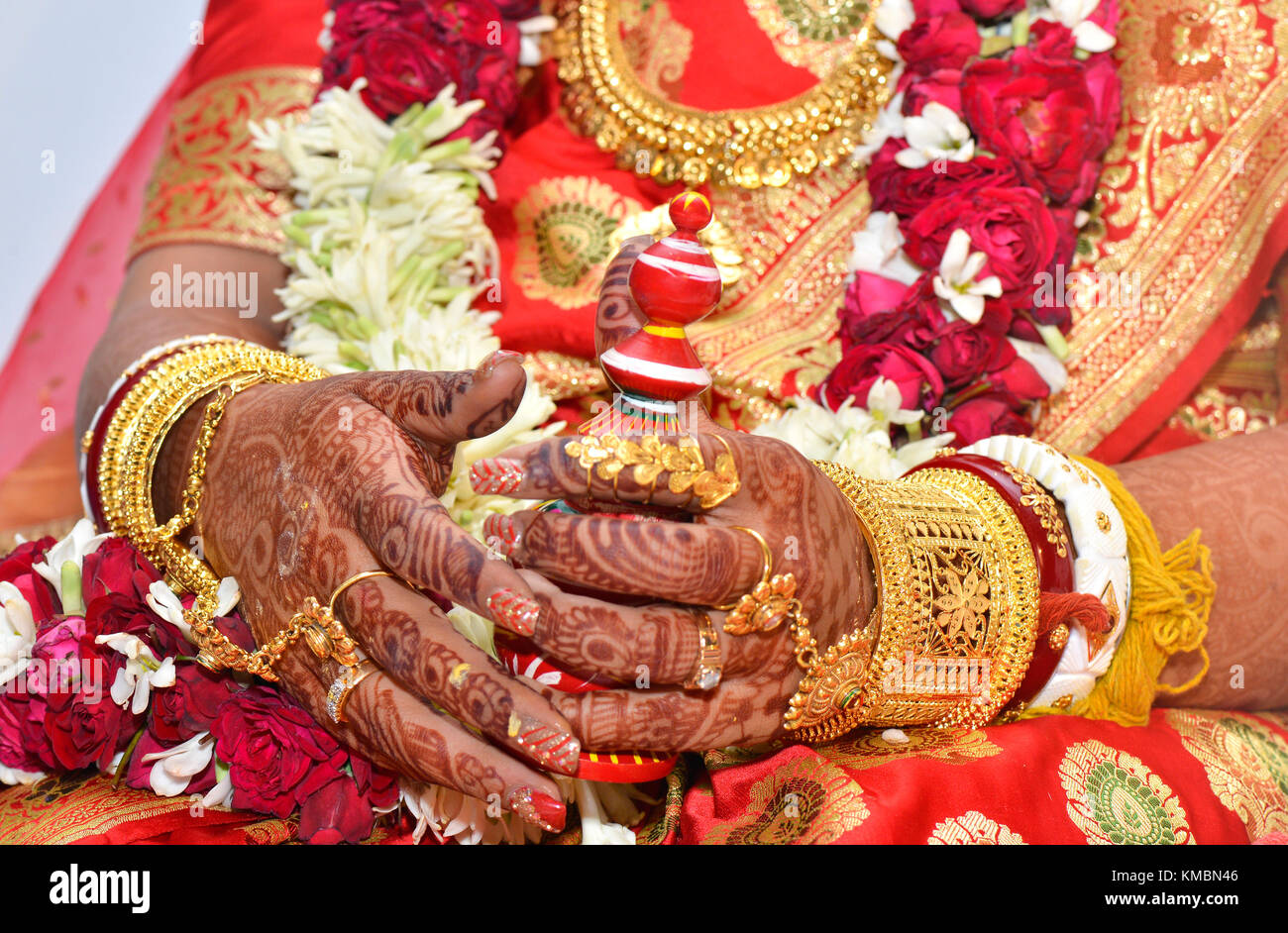 Schön asiatische Braut Hände eingerichtet Stockfoto