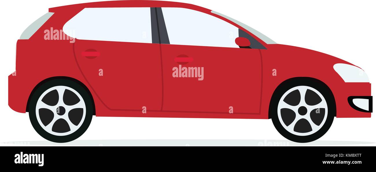 Rotes modernes Auto mit isolierten weißen Hintergrund. sport auto Vektor. Stock Vektor