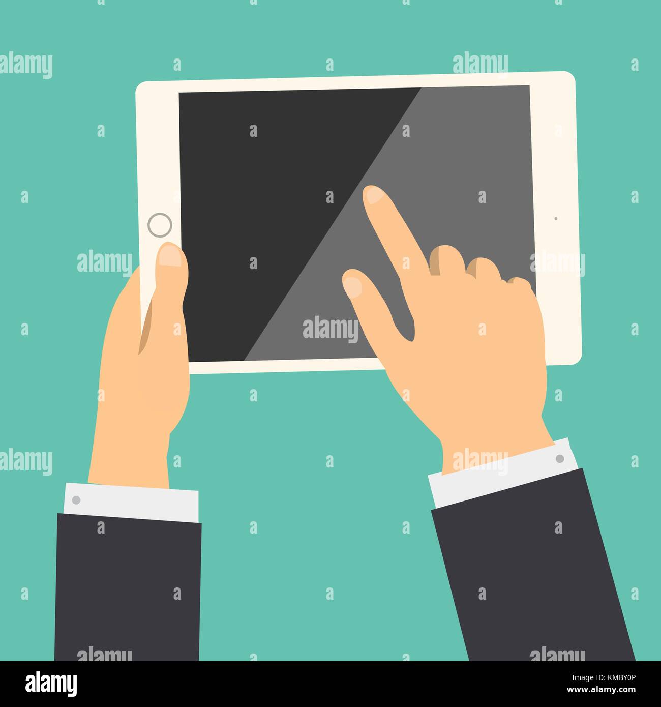 Business hand Tablet und Touch Vektor zu Bildschirm Stock Vektor