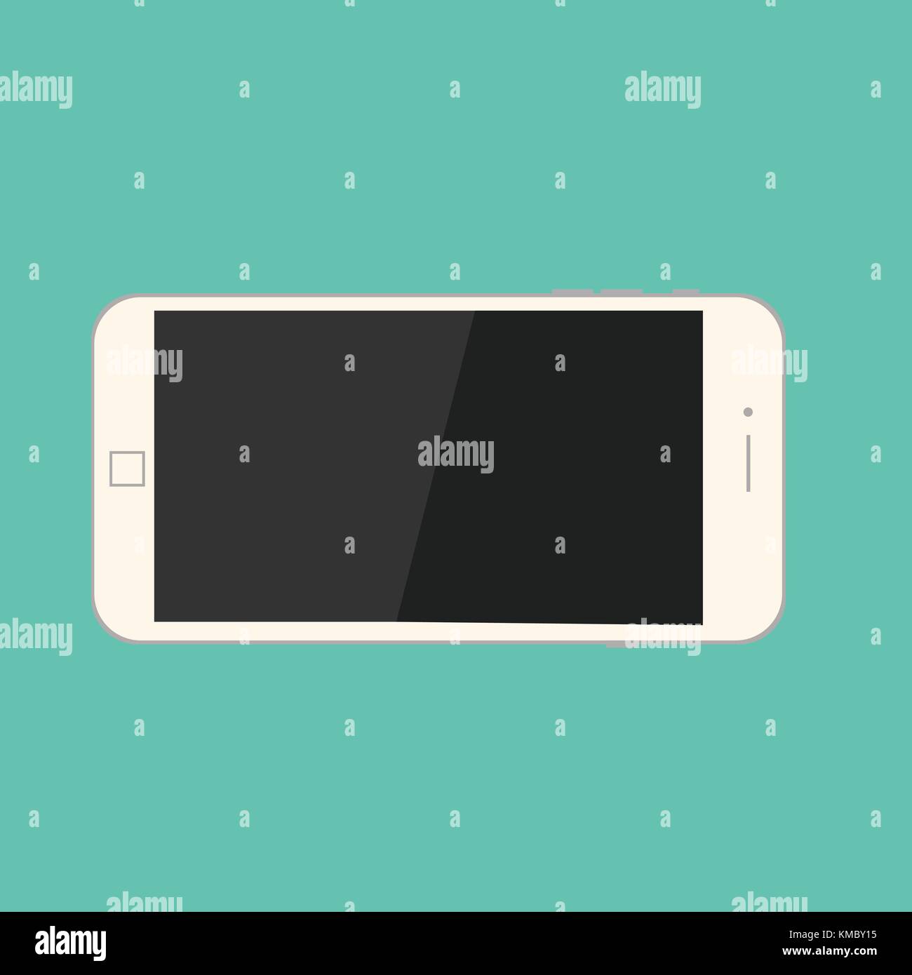 Smartphone auf grünem Hintergrund Vektor isolieren. Handy auf grünem Hintergrund. Weißes modernes Handy Vektor Stock Vektor