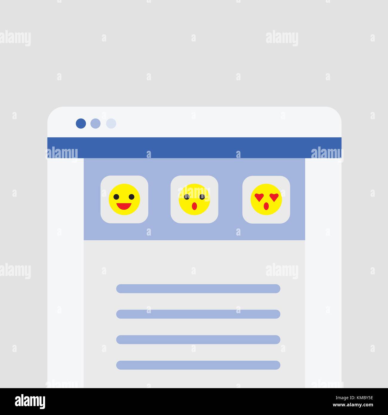 Website user interface Startseite mit Emoji Icons Vektor Stock Vektor