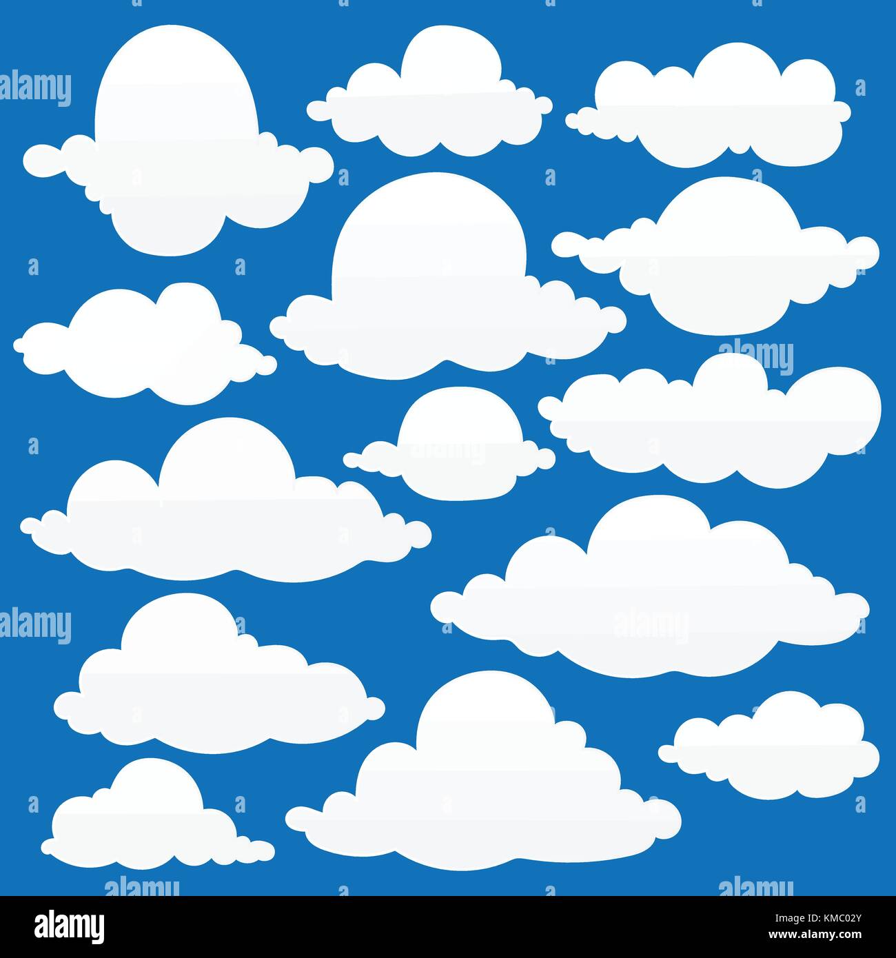 Vector Illustration von Wolken Sammlung. Stock Vektor