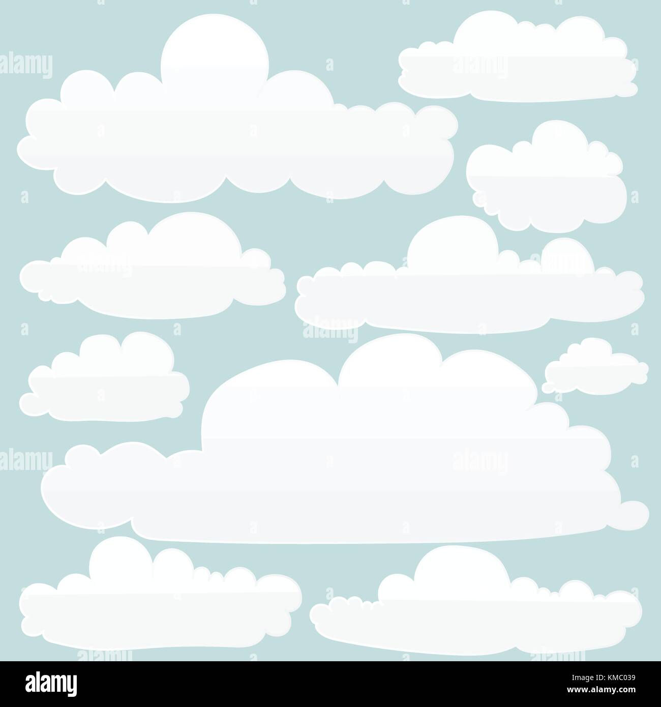 Vector Illustration von Wolken Sammlung. Stock Vektor