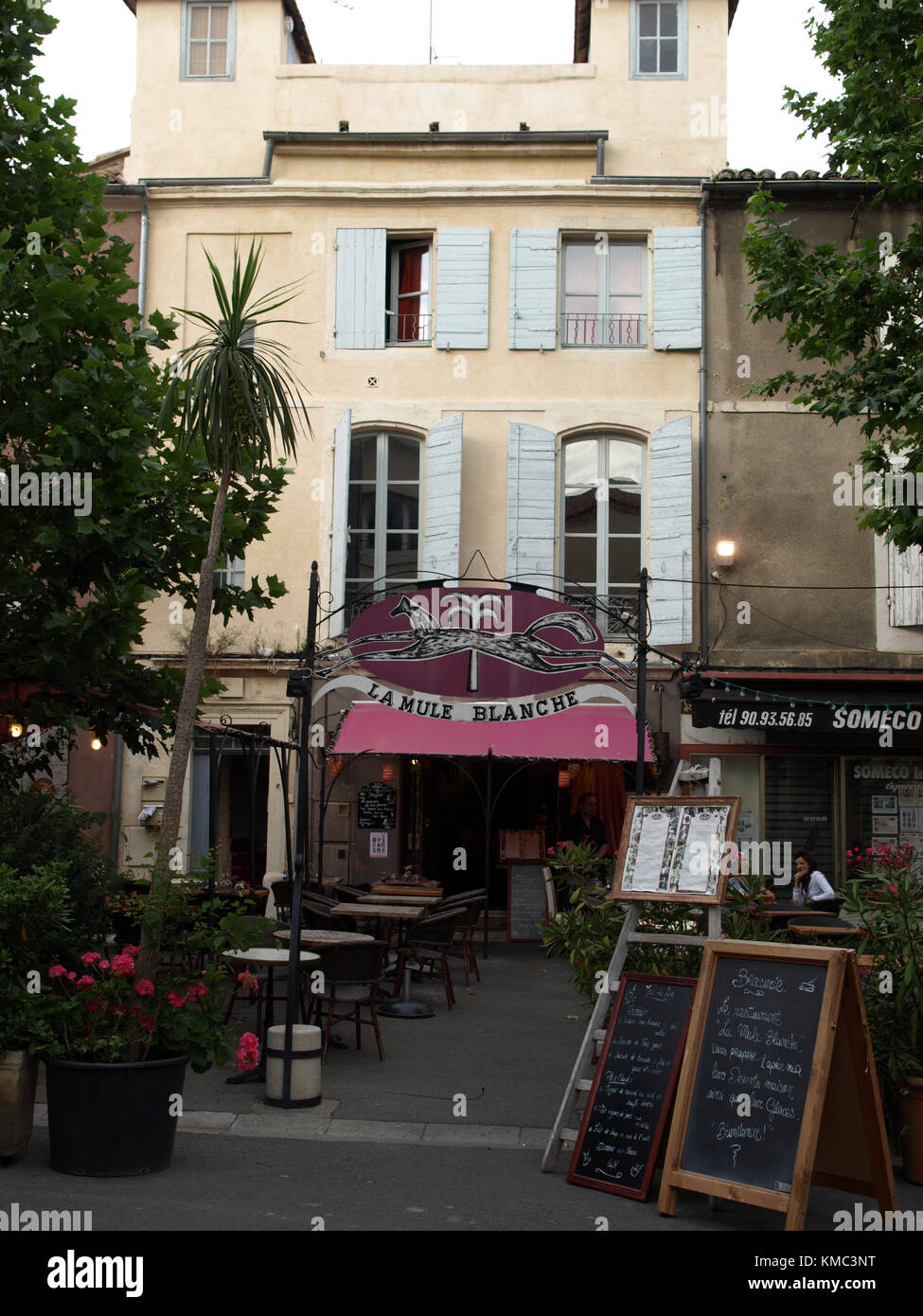 Cafe Van Gogh an der Place du Forum in Arles. Provence, Frankreich Stockfoto