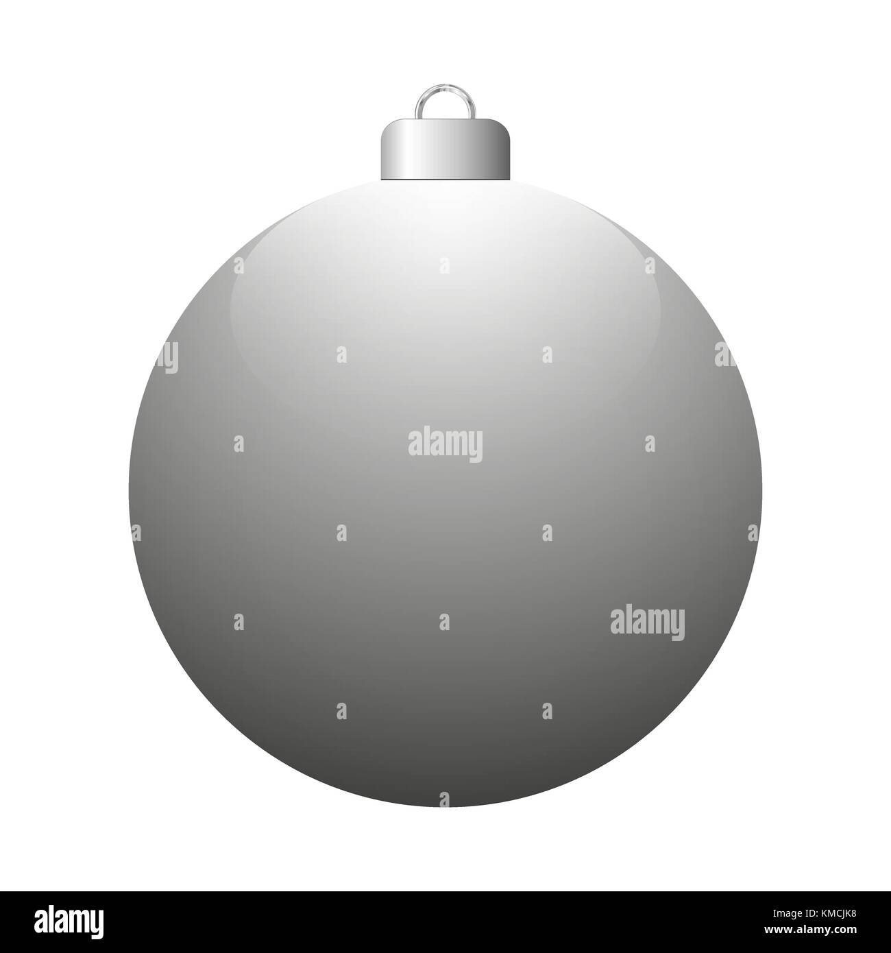 Vektor grau glänzend christmas Ball auf weißem Hintergrund. Stock Vektor