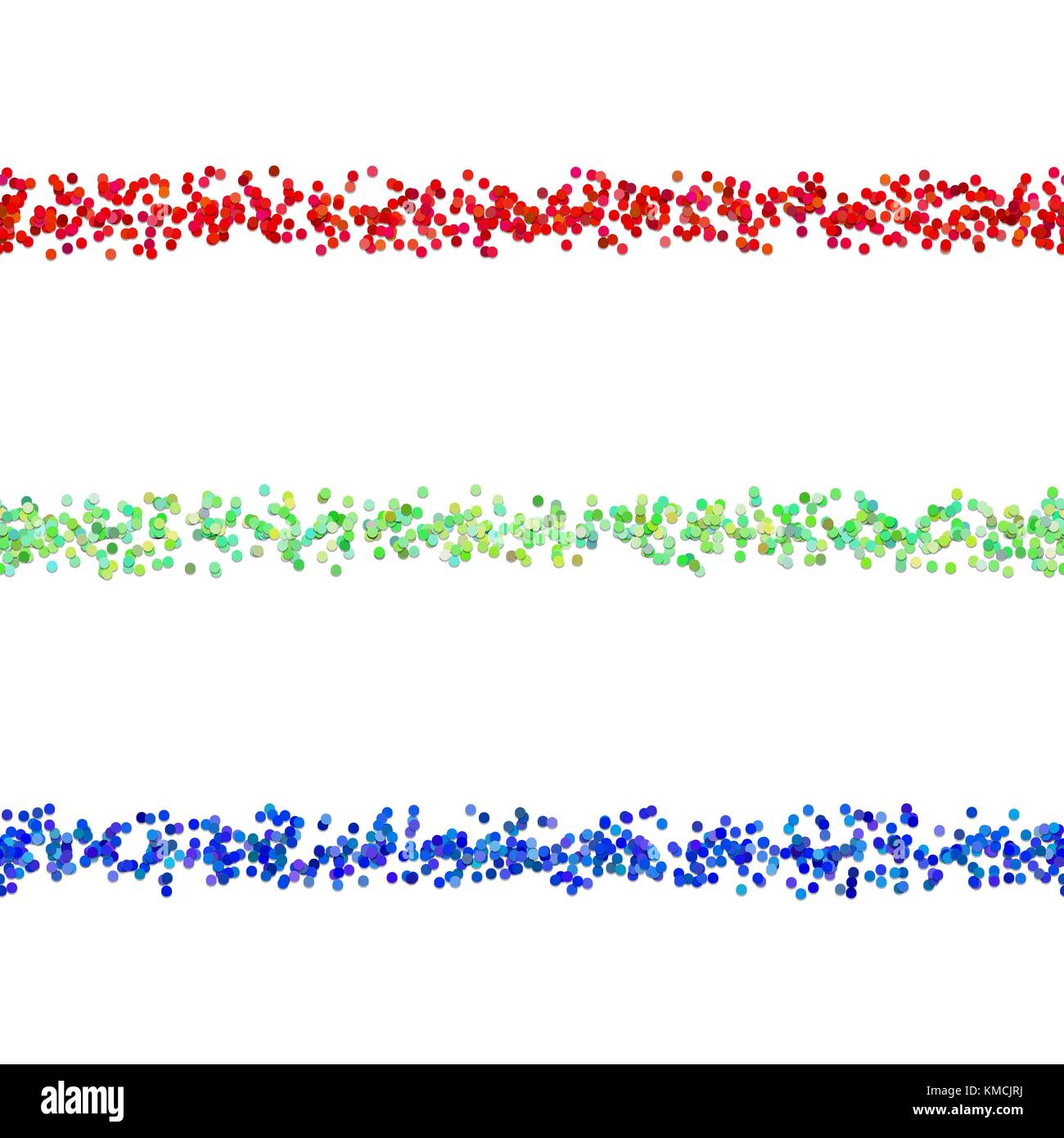 Wiederholbare dot pattern Absatz Trennlinie design Set - Vektor Elemente aus farbigen Kreise mit schatteneffekt Stock Vektor
