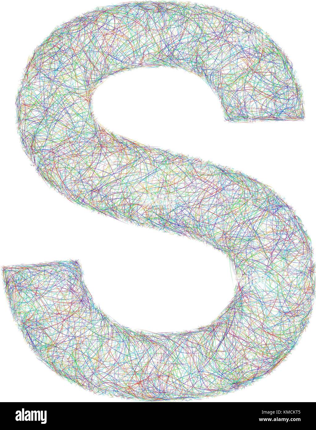 Bunte Skizze font Design - Buchstabe s Stock Vektor