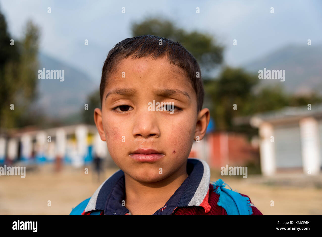 Eine junge armen indischen Jungen. Stockfoto