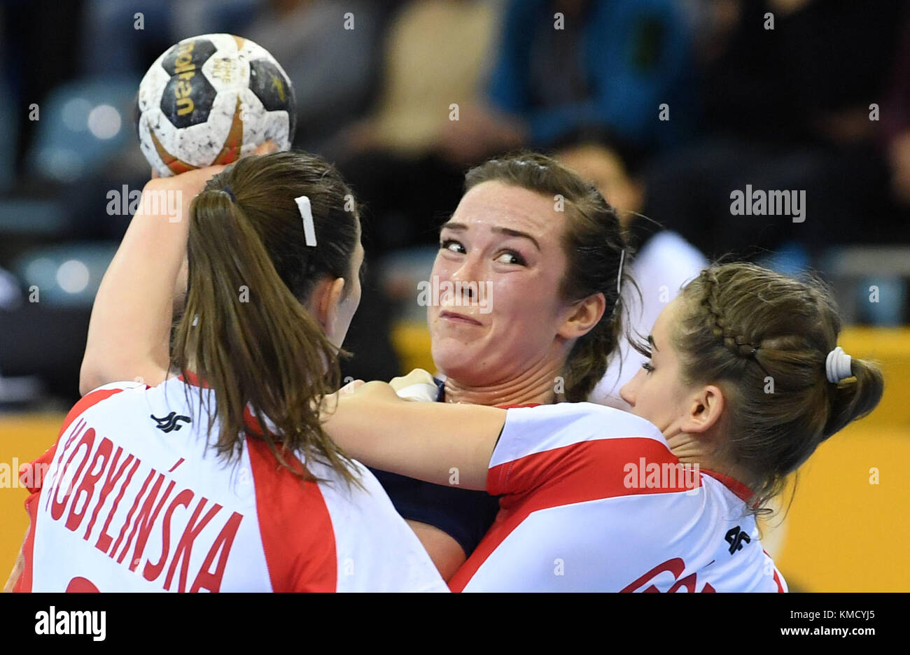 Norwegens Kari Brattset C Spielt Gegen Polen Monika Kobylinska