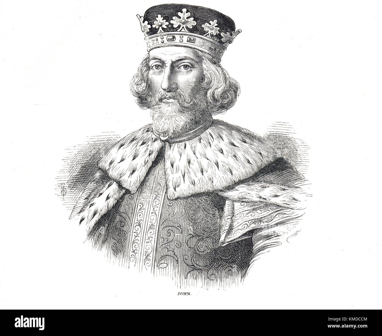 König Johann von England (1166–1216), auch bekannt als John Lackland. Regierte 1199-1216 Stockfoto