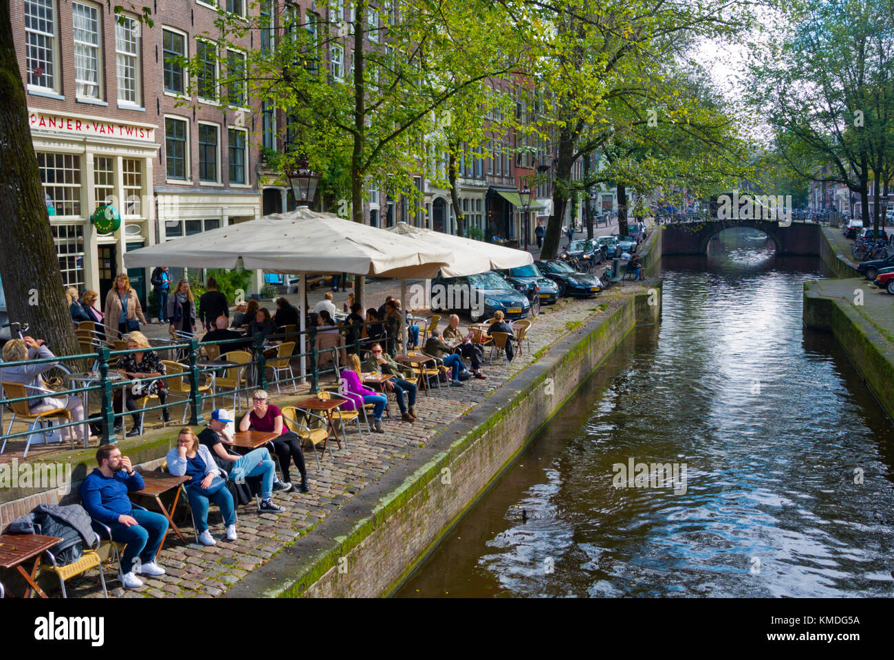 Spanjer en van Twist Cafe Restaurant, Leliegracht, Amsterdam, Niederlande Stockfoto