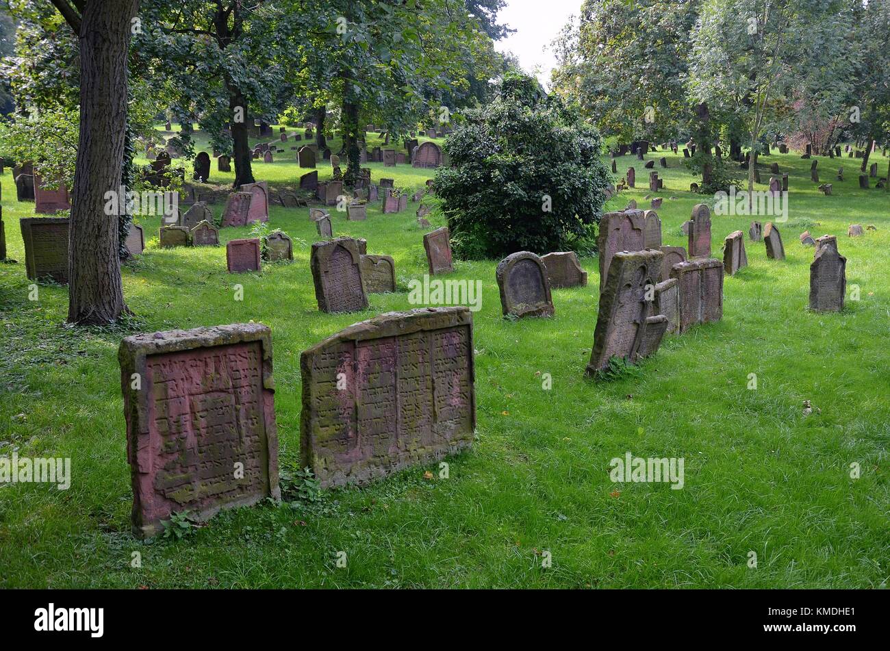 Worms (Rheinland-Pfalz, Deutschland): Der alte jüdische Friedhof (kirkut) Stockfoto